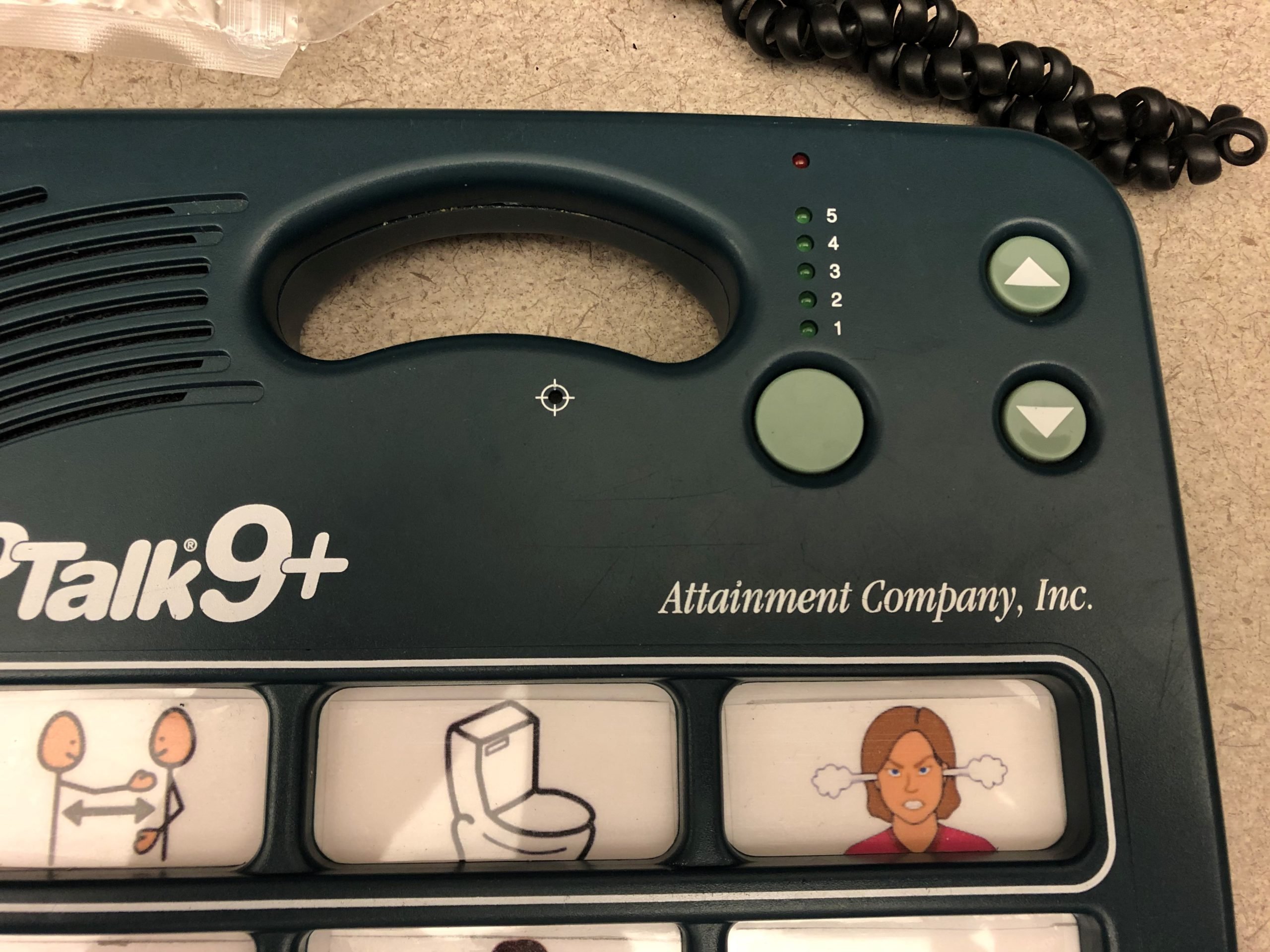 Photo of the Go Talk 9+ device without a button guard.