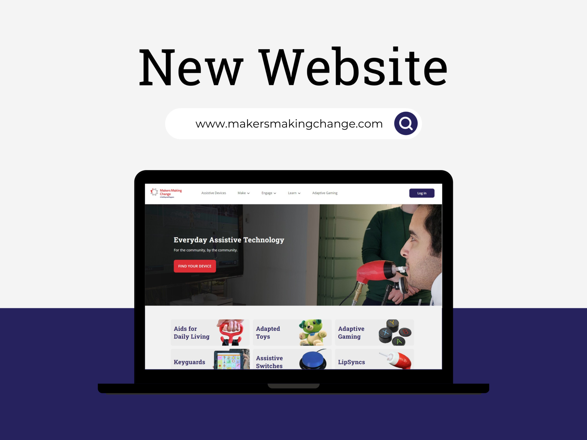 A screenshot of our new website.