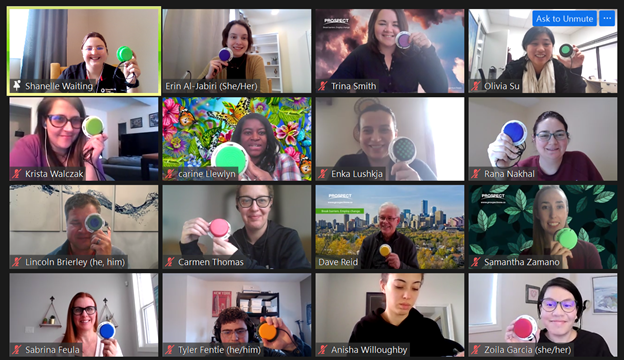 Screen capture of a virtual build with Prospect employees.