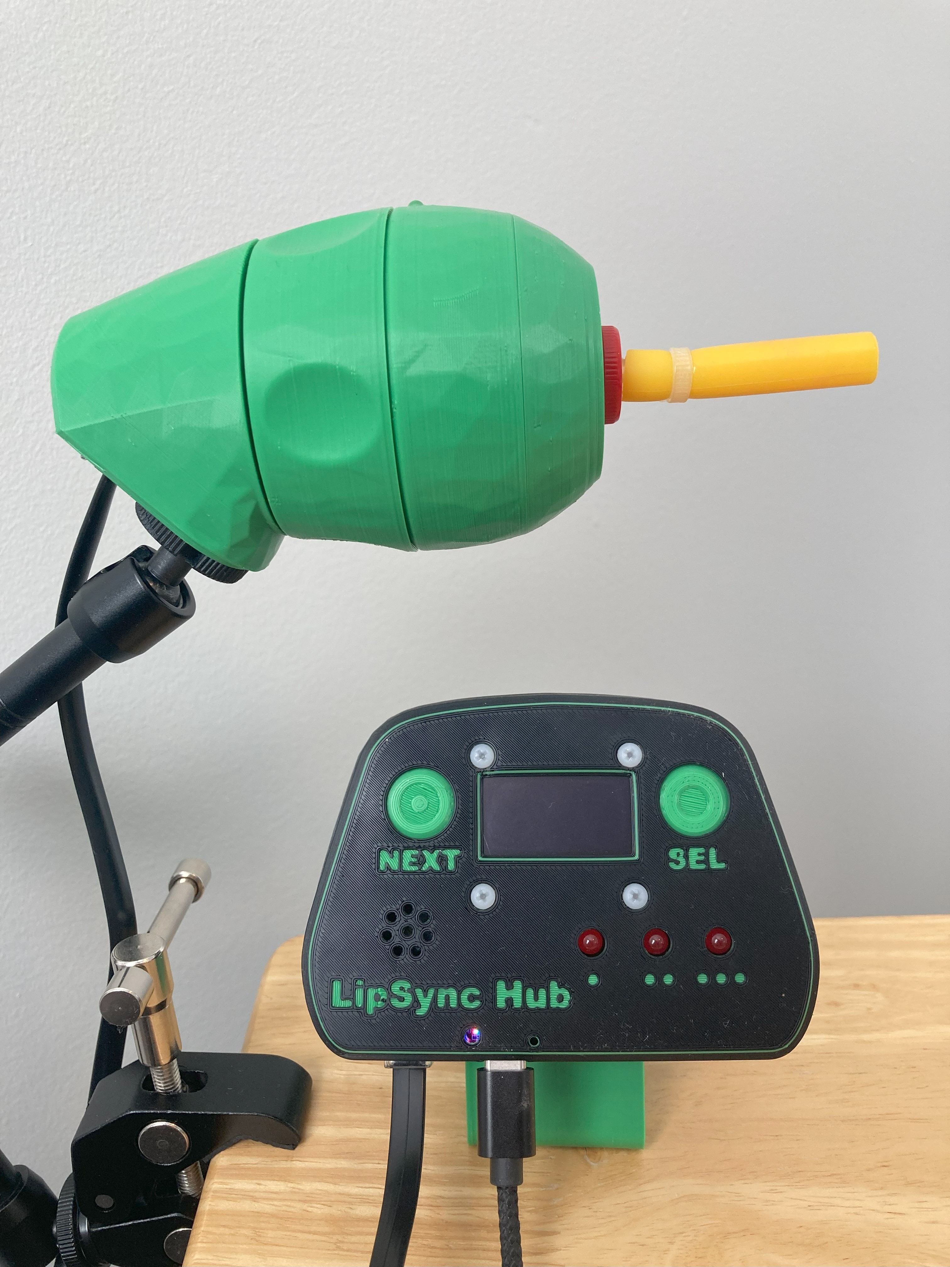 A LipSync joystick and LipSync hub.