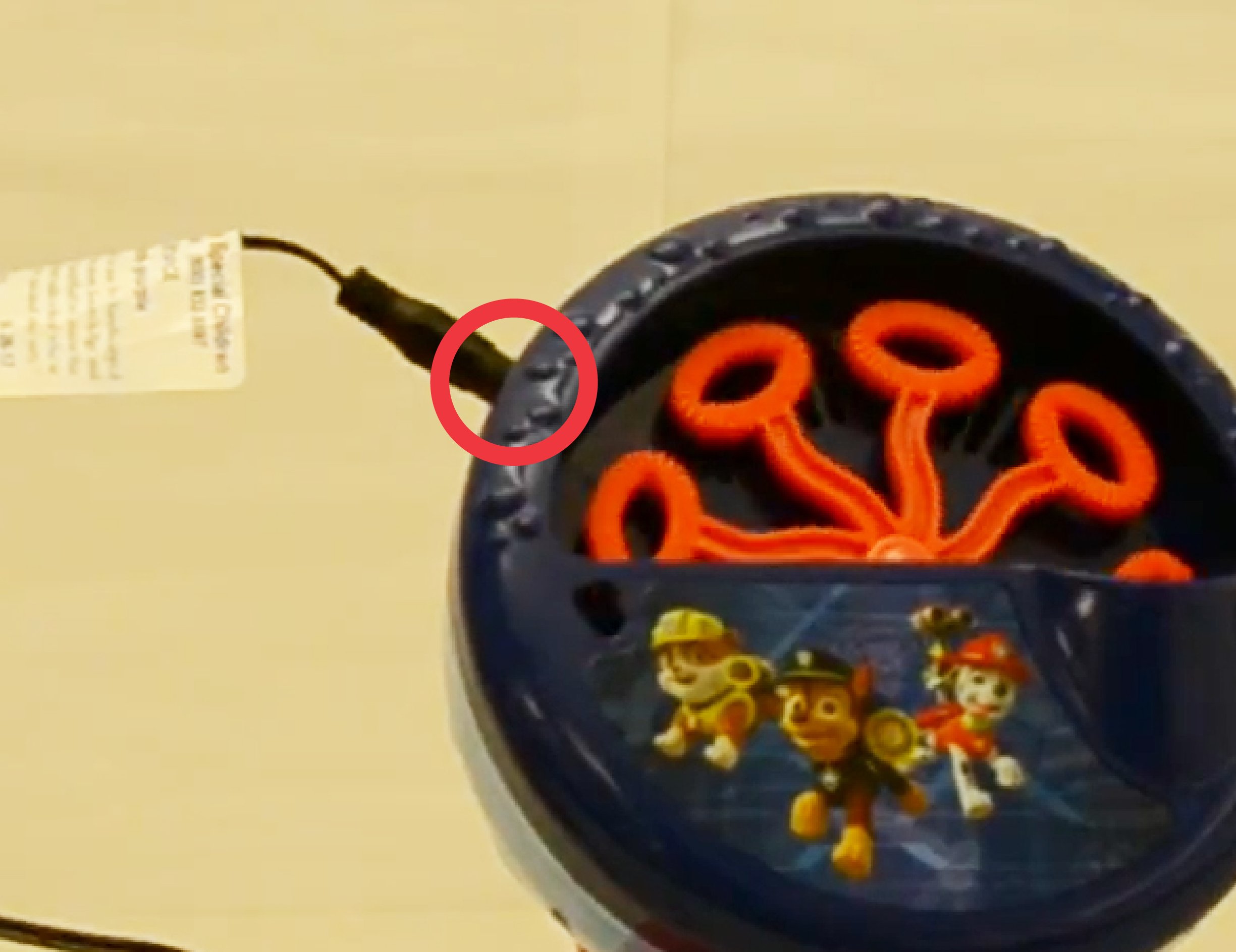 HuskyADAPT Bubble Blower Drilling hold in the toy