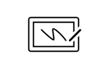 Icon of a marker making pattern across a page.