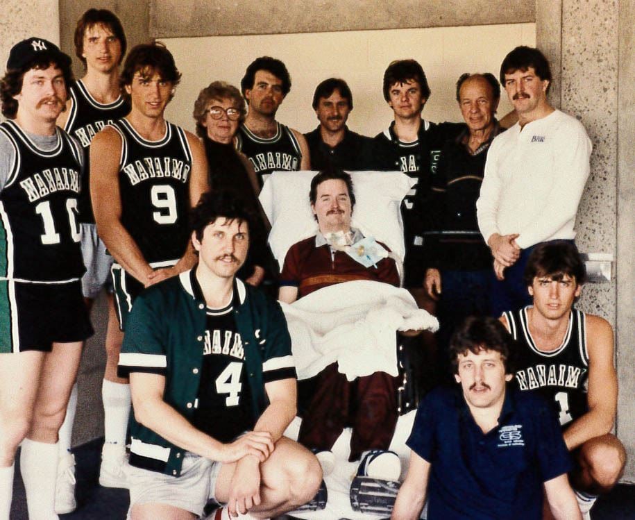 Neil Squire and his basketball team.