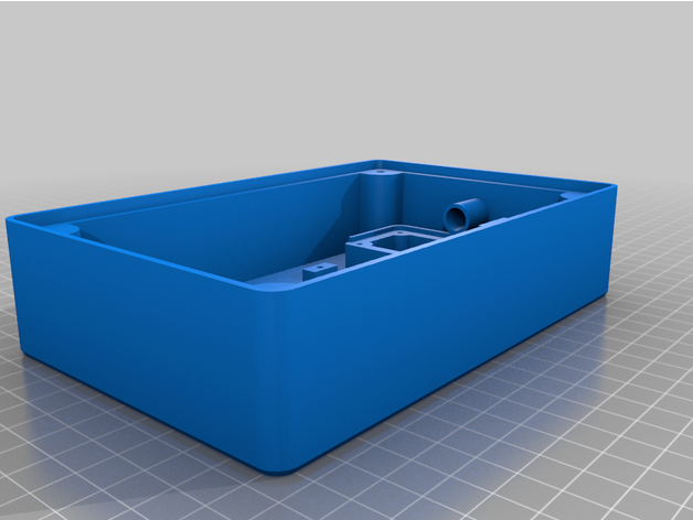 A computer redering of a 3d printed rectangular enclosure.