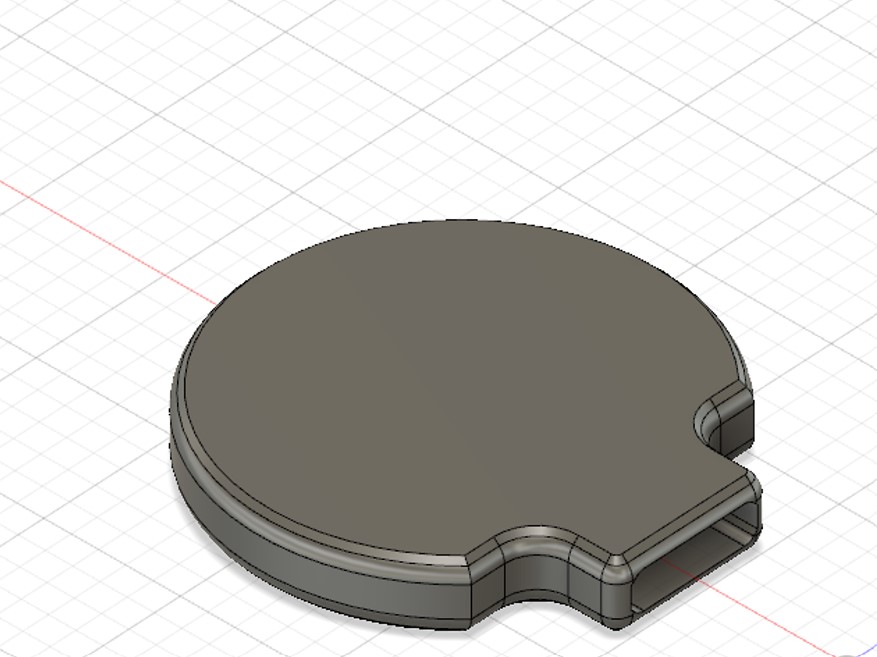 CAD rendering of the flat handle for the customizable beverage can opener.