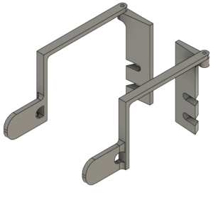 A 3d render of head button mount