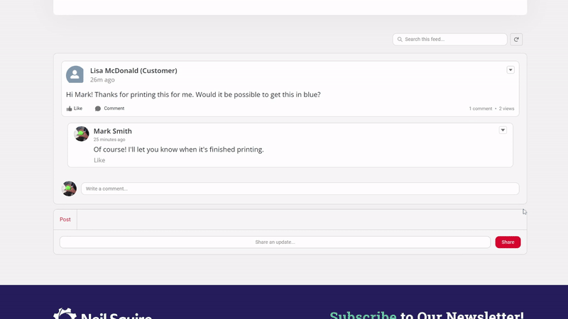 Chat between a maker to let the requestor know their device is ready for shipping