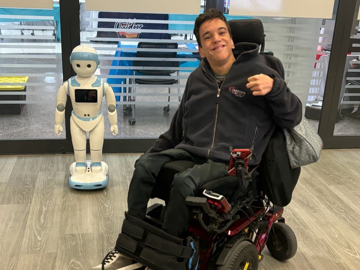 Nico in a wheelchair