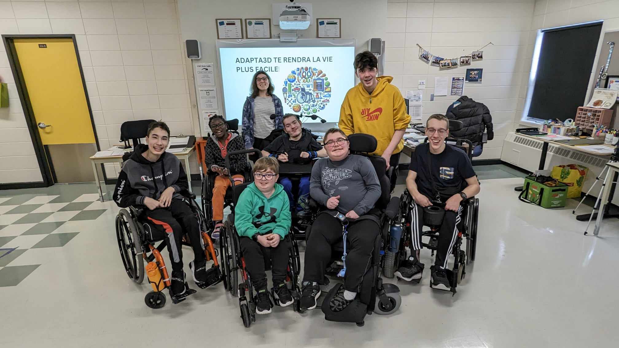 Students at Adapta3D Engages Student Makers With Disabilities at École Madeleine Bergeron in Adapta3D.