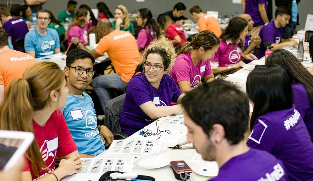 Participants at a build event with EA.