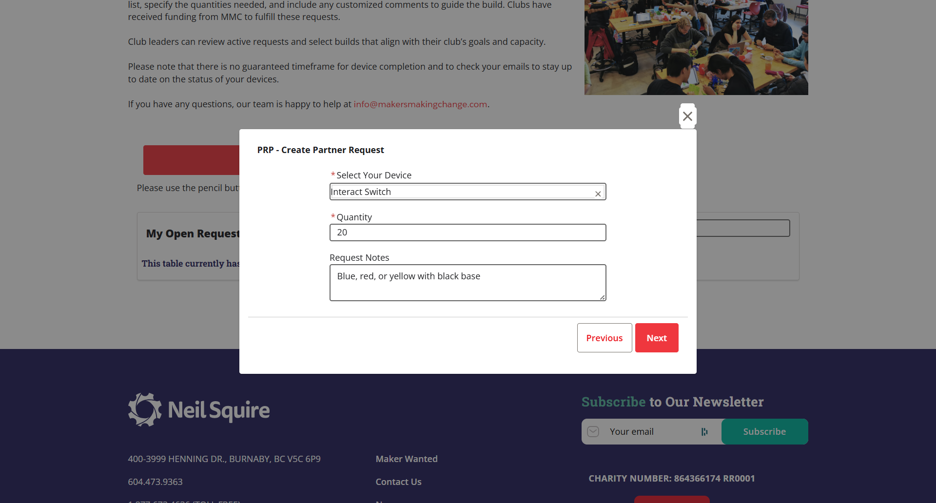 A screenshot of the device selection dialogue for the Club Wanted List