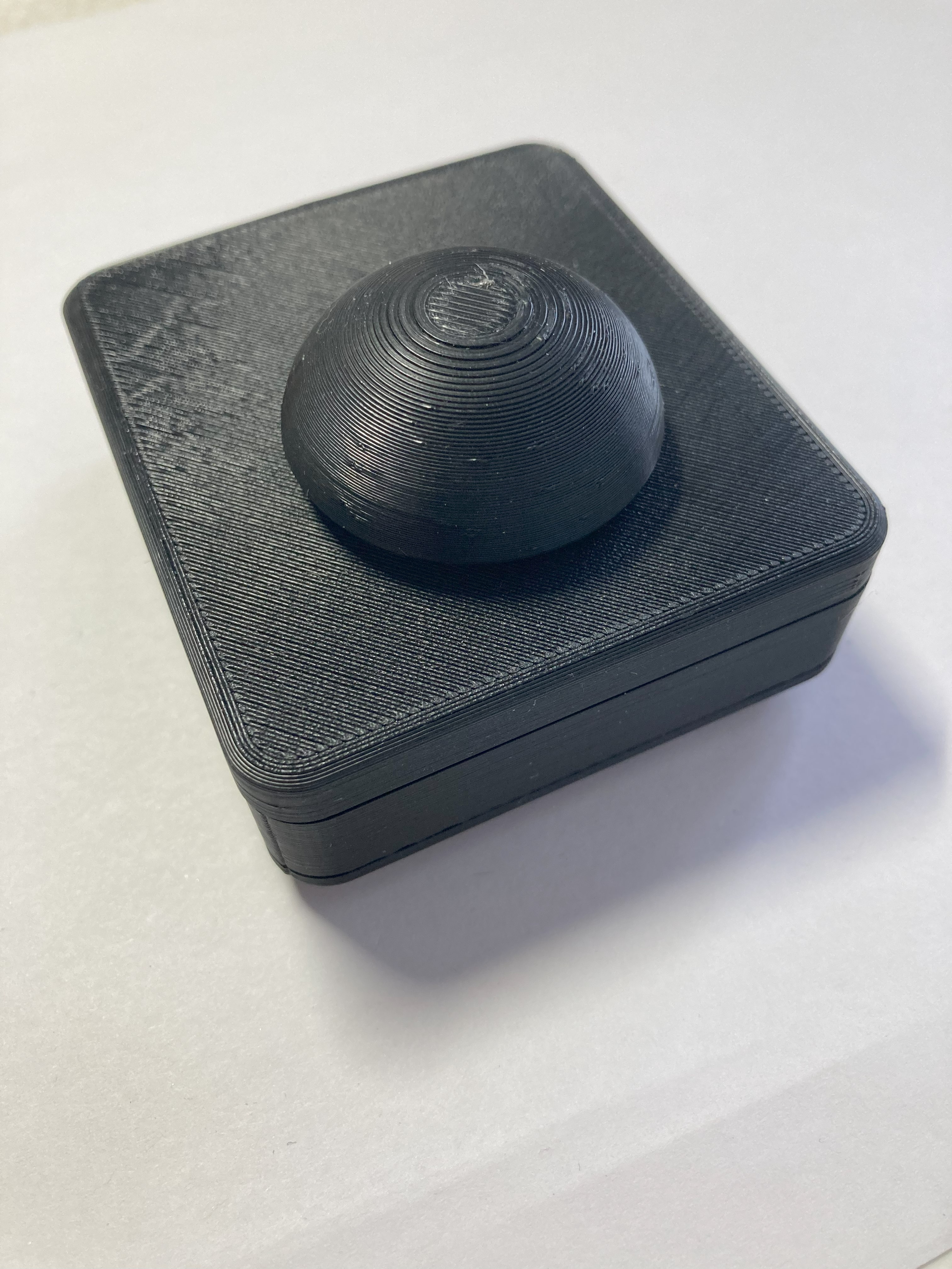 Black Birch Sliding USB Joystick, with a black, large dome topper installed. The background is white.