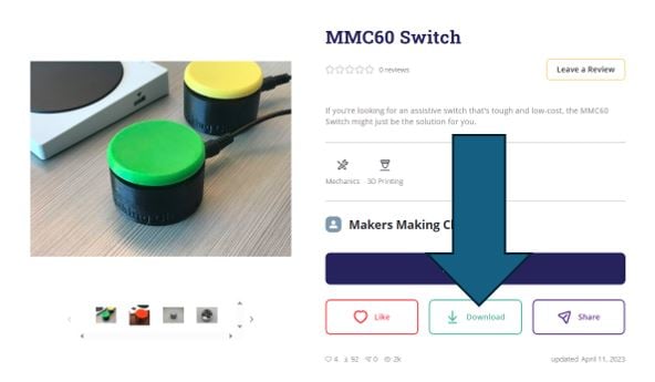 Screen shot of the mmc 60 adaptive switch page.