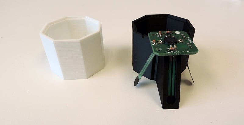White and black 3D printed parts.