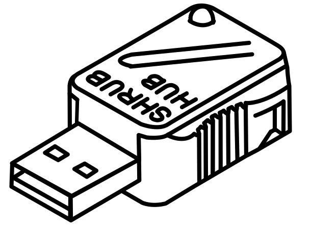 A detailed line art of the Shrub Hub