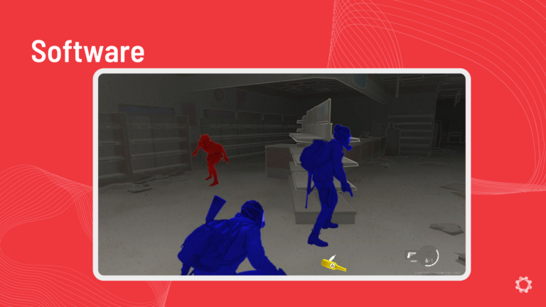 A graphic titled "Software" with a screen capture from a game.