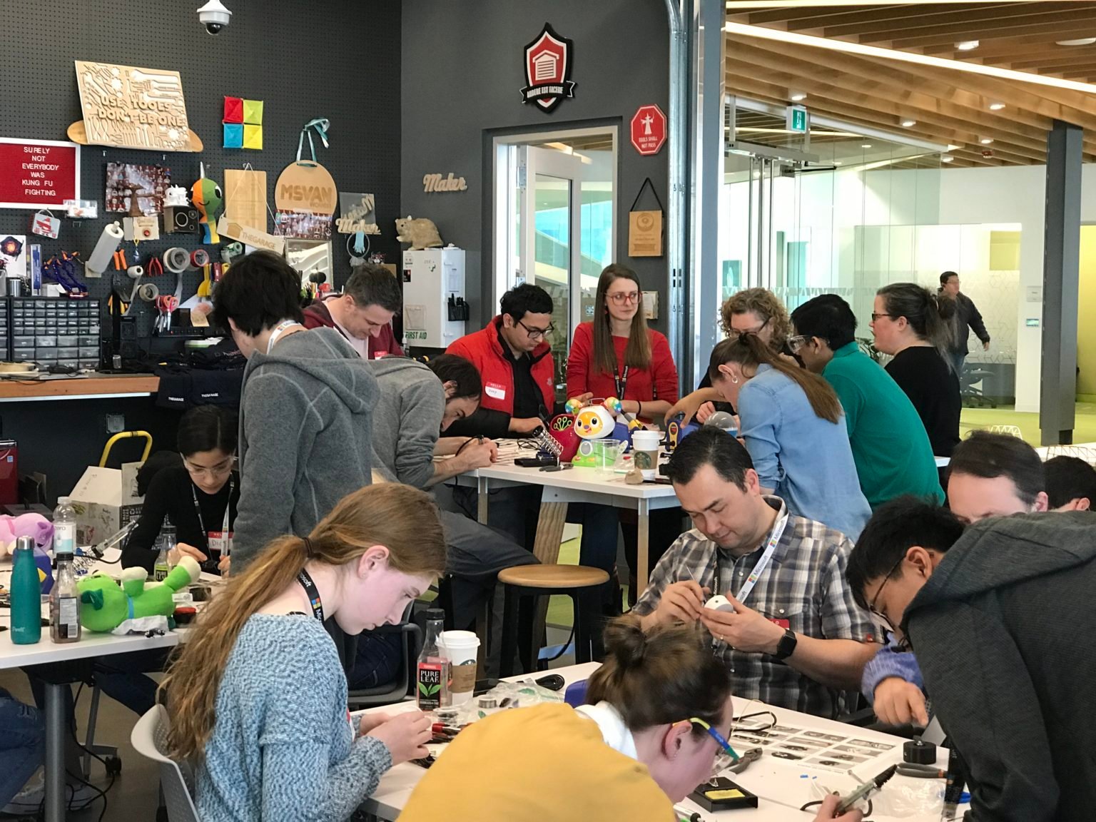 Participants at an assistive tech build.
