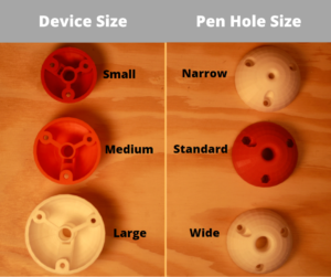 sizing of Pen Ball device as well as the pen diameter