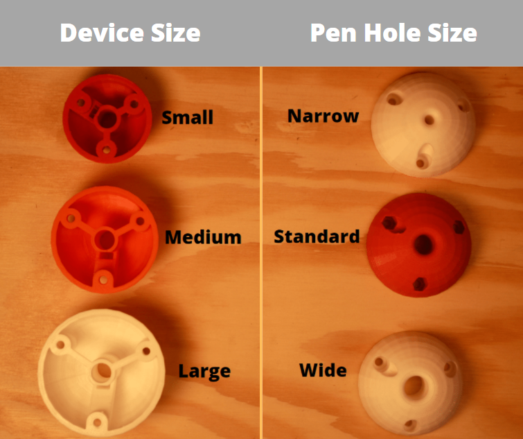 sizing of Pen Ball device as well as the pen diameter