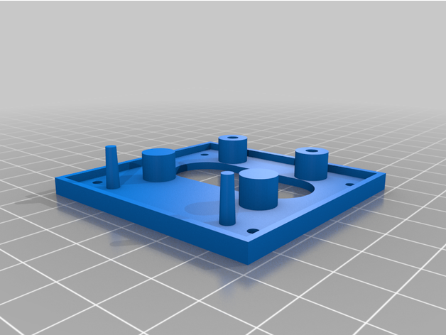 A computer rendering of a 3d printed base with multiple posts.