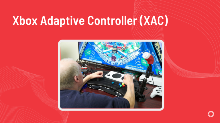 An Xbox Adaptive Controller (XAC) being used to game.