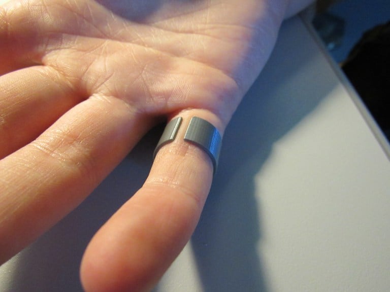 A test ring on a finger