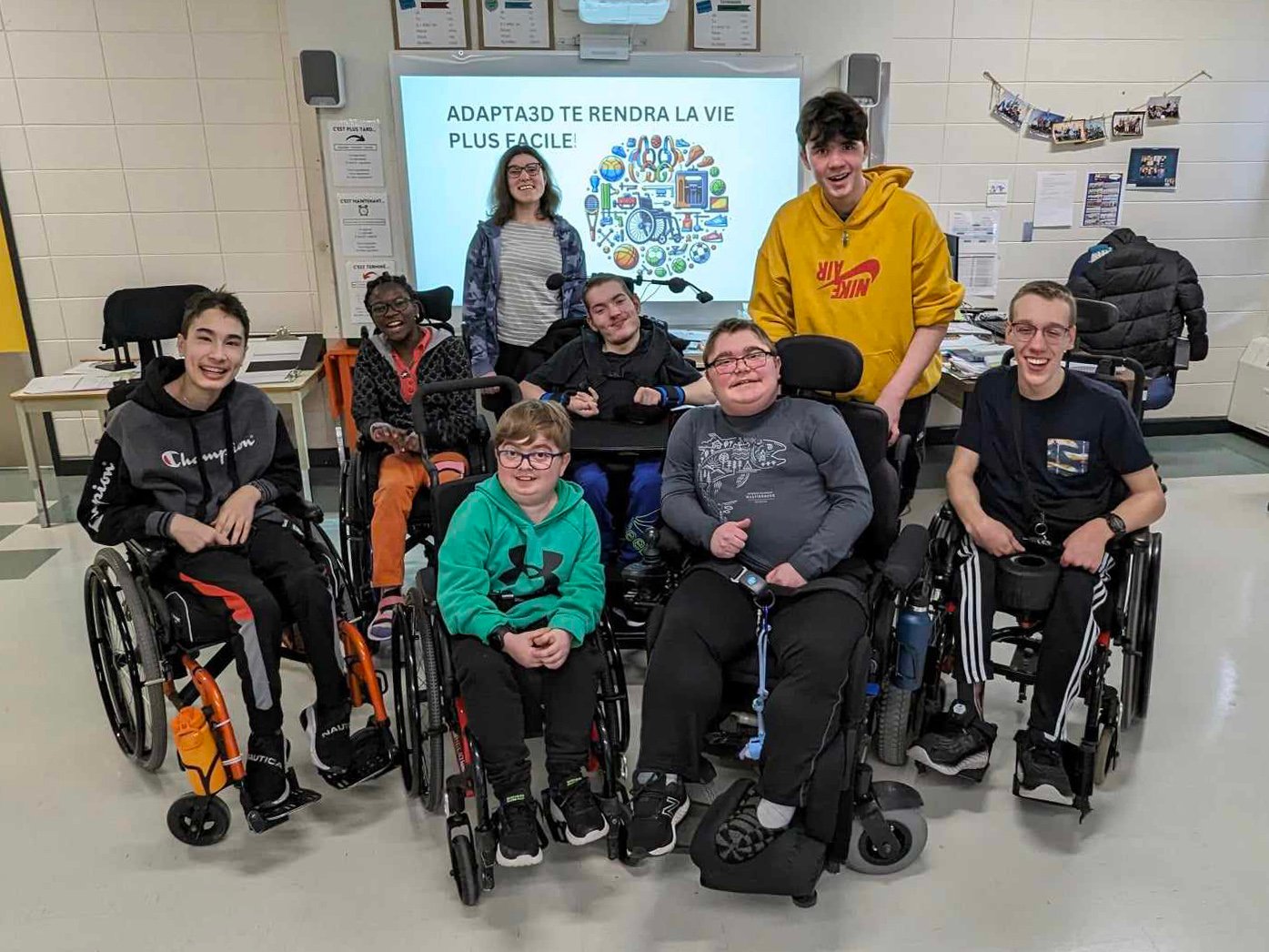 Students at Adapta3D Engages Student Makers With Disabilities at École Madeleine Bergeron in Adapta3D.