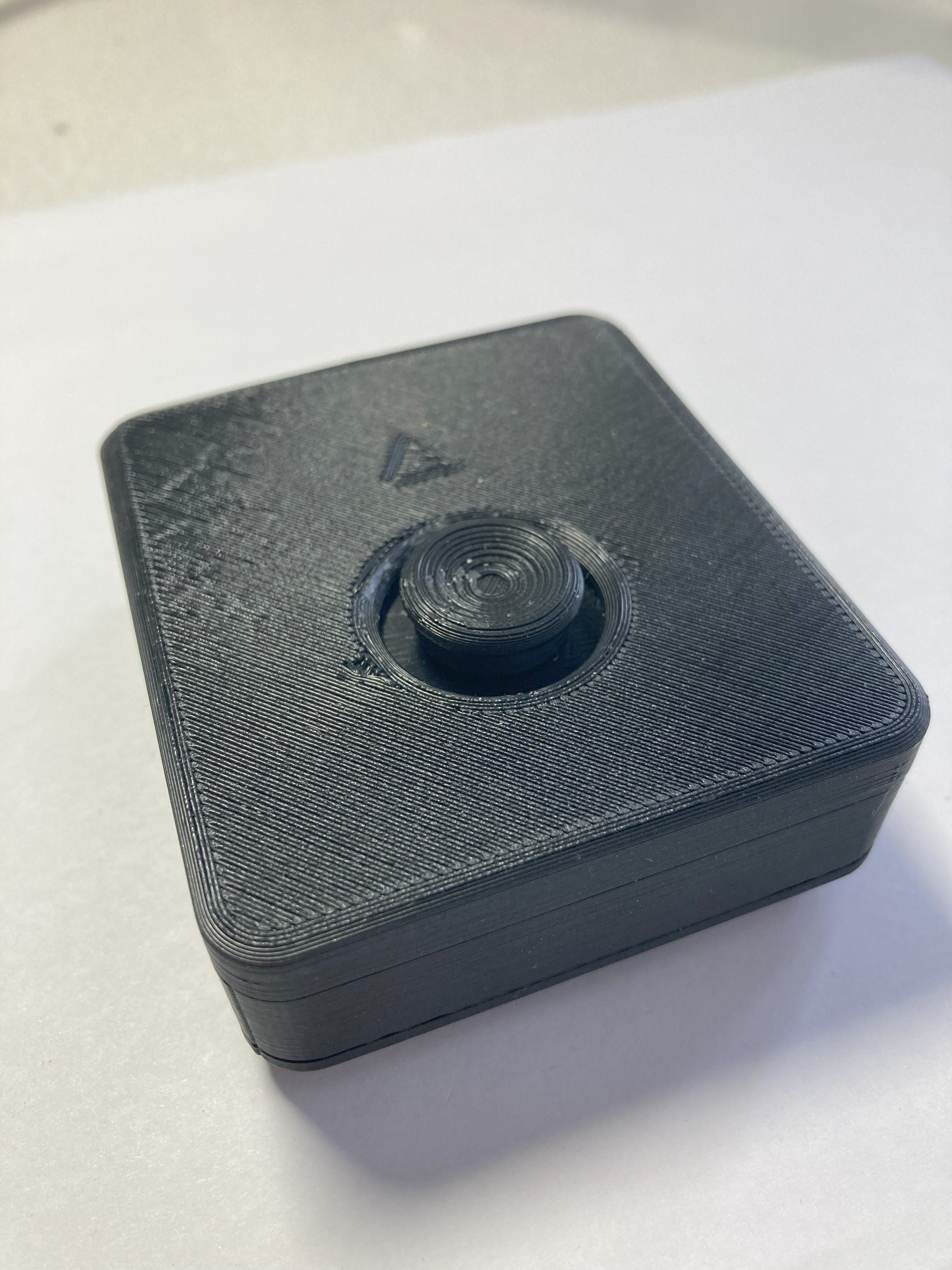 Black Birch Sliding USB Joystick with a black concave topper installed.