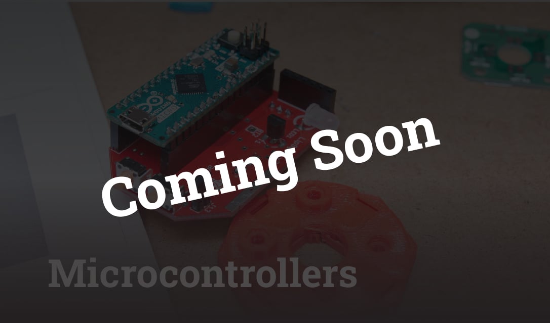 The text "coming soon" overlaid on a image of a microcontroller.