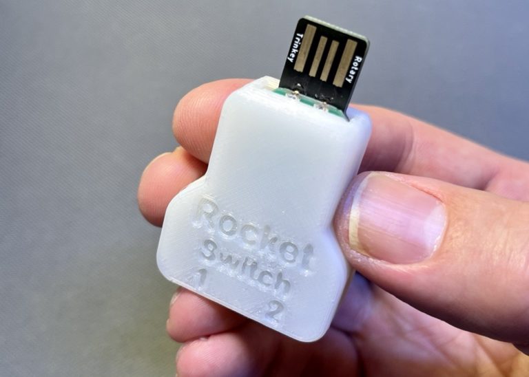 A white rocket switch assembled.