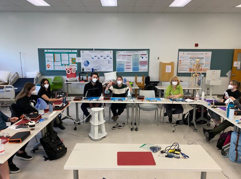 A classroom participating in a build event.