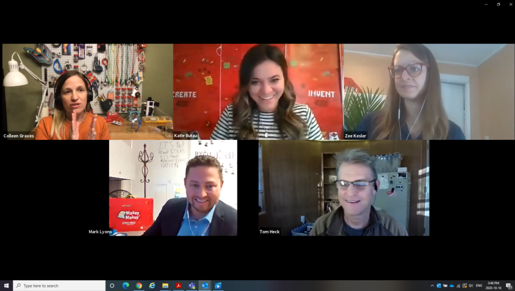 Participants at a virtual build event.