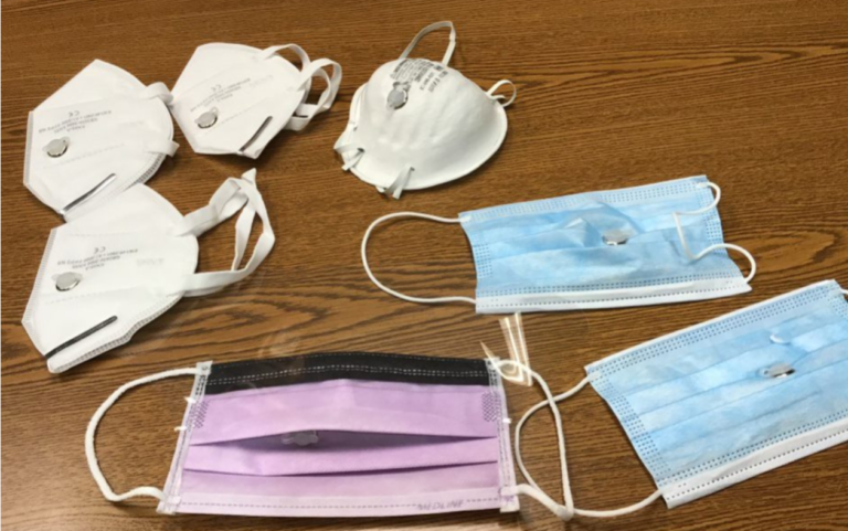 An image of the parts for a Sip and Puff mask.