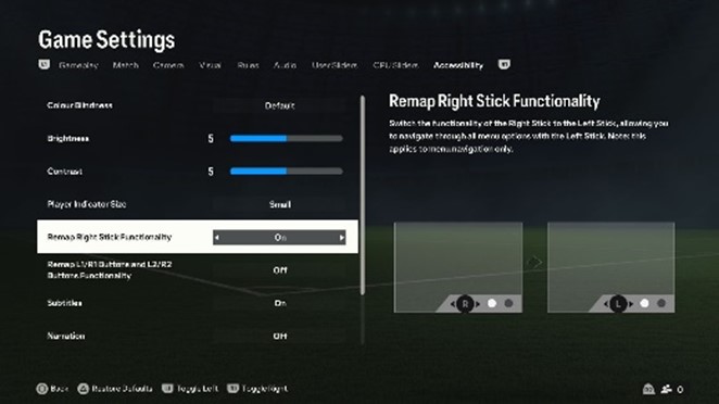 A snap shot of in game settings showcasing adjustable controlls