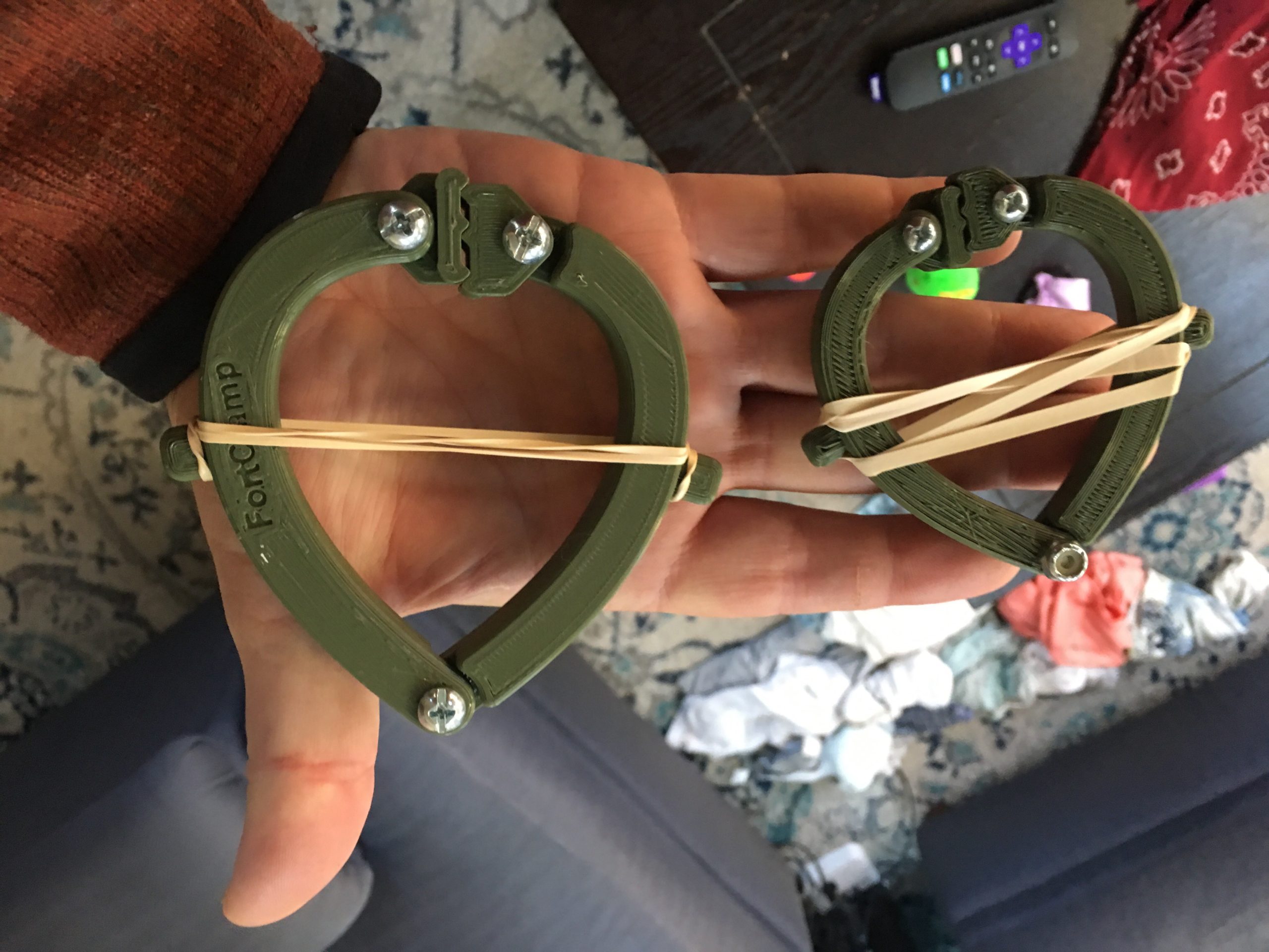 3d printed rubber band clamp