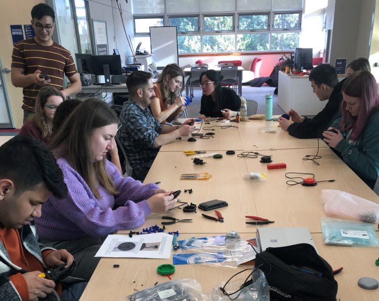 UVIC students building assistive devices.