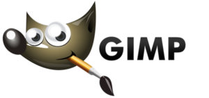 Logo for GIMP featuring a cartoon animal with a paint brush in their mouth.