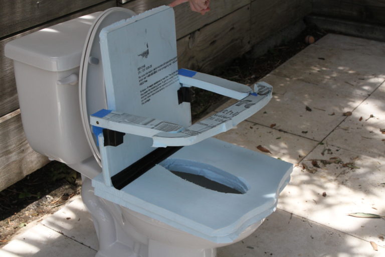 An accessible toilet seat.