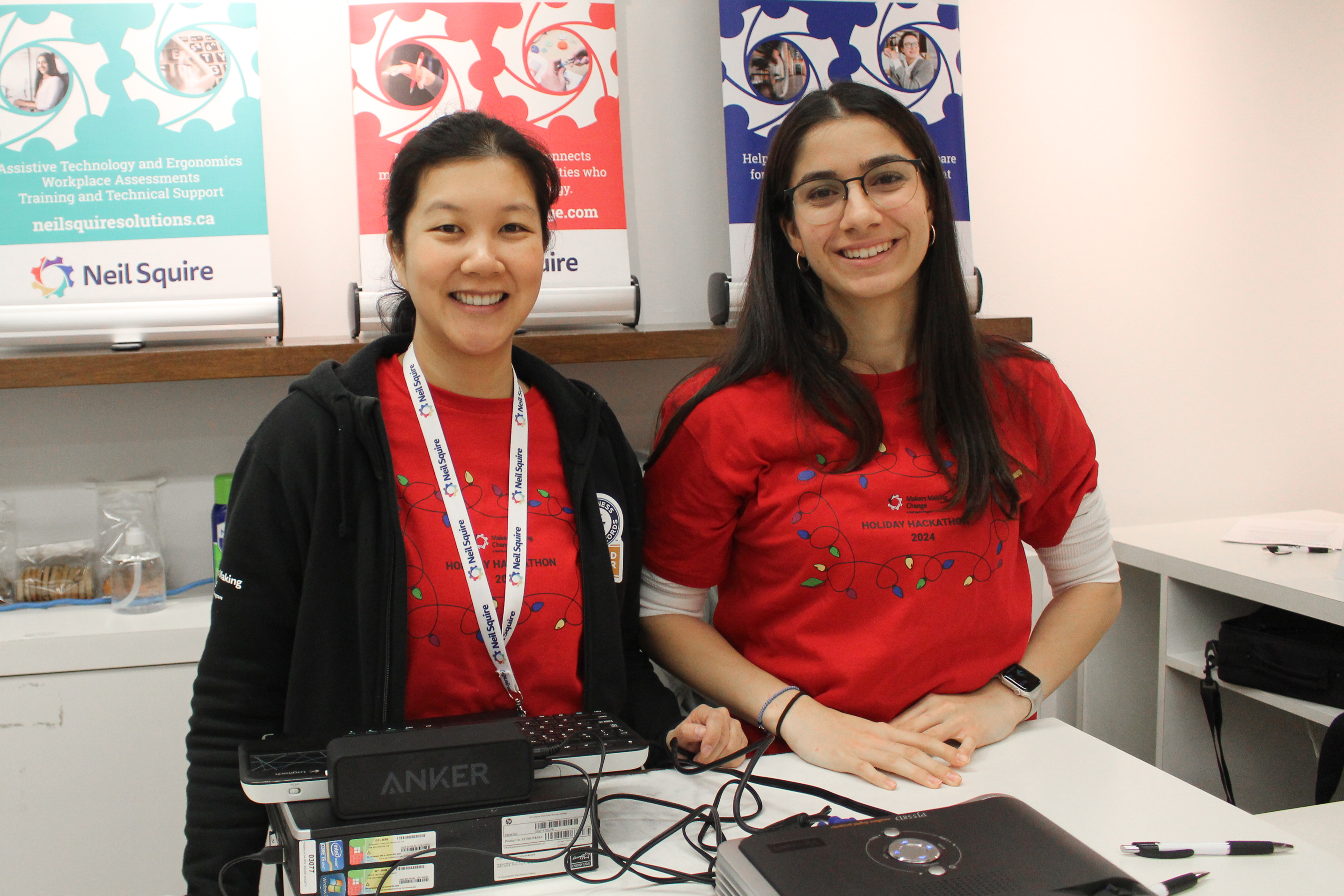 Kristina and Didi from the MMC behind the desk.