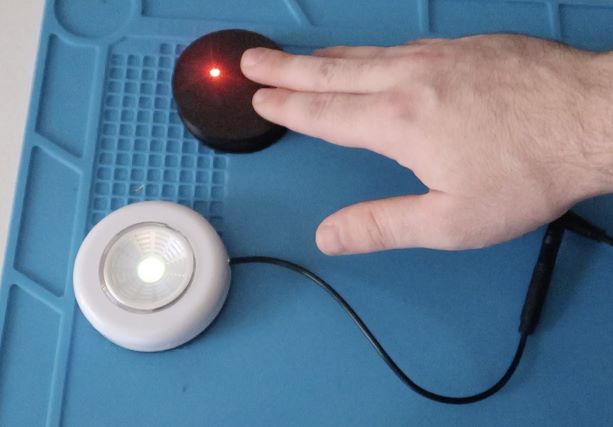 A touch switch in use.