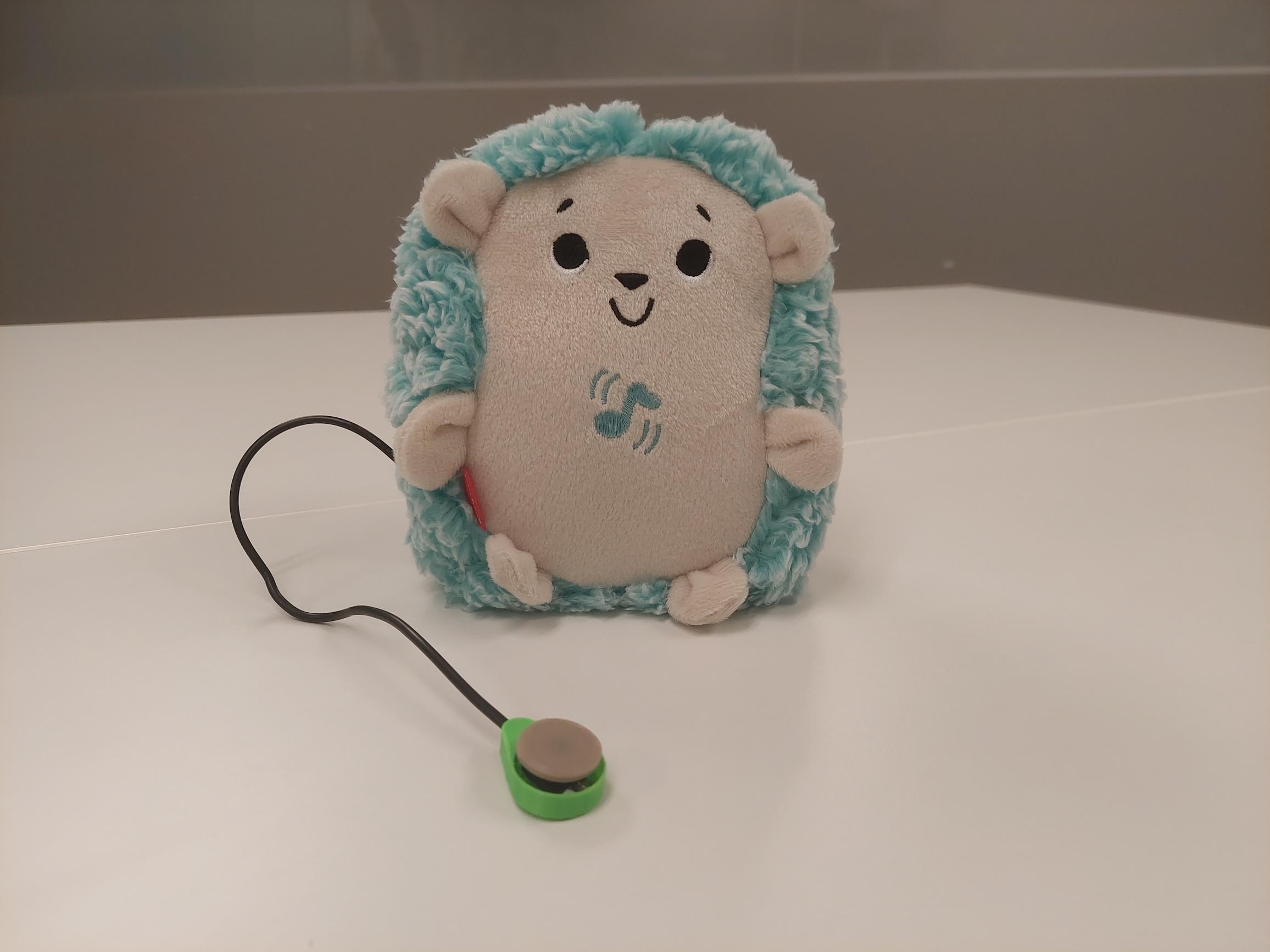 switch adapted toy hedgehog with a switch